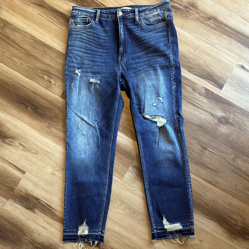 Distressed Blue Jeans